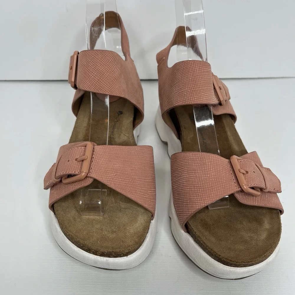 Sofft Sandals Womens 9 M Castello Ankle Strap Earth Leather Comfort Wedge Heels